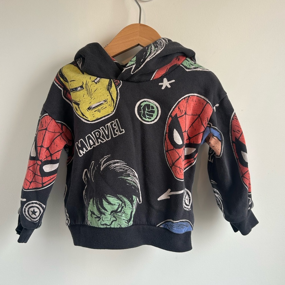 H&M Marvel Black Hoodie and Shirt